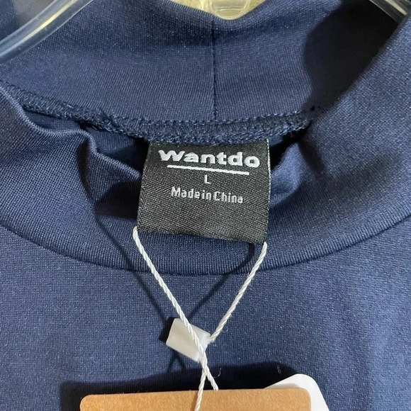 Wantdo L Workout Ruched Tunic Yoga Top Casual T Shirt Blue Antibacterial NEW - Picture 4 of 12